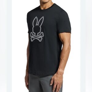 Psycho Bunny Durango Embroidered Bunny T-Shirt Men's Black Graphic T-Shirt